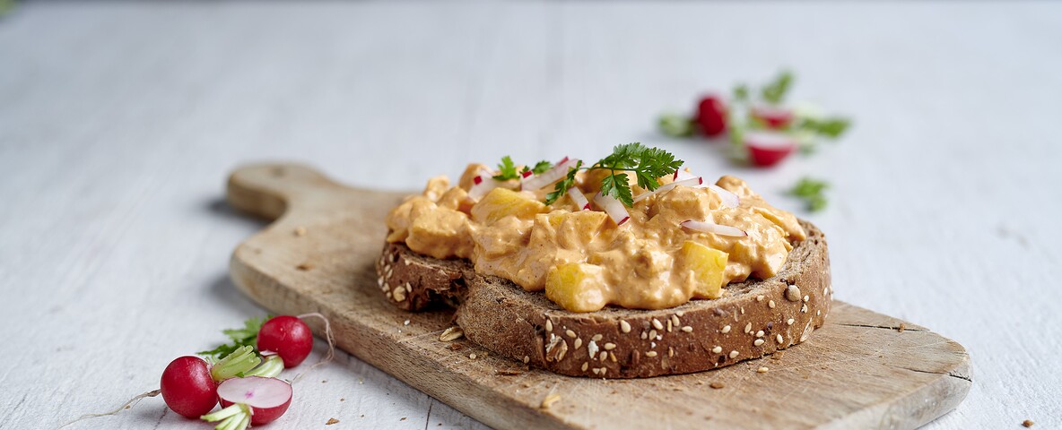 Boterham met zomersalade kip & mango