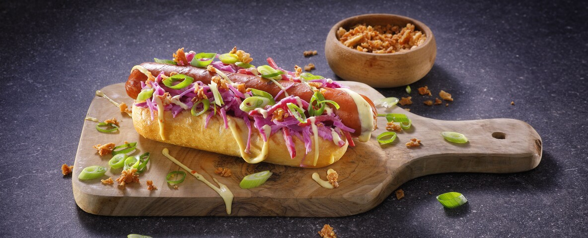 Gourmet Hotdog met Louisiana Coleslaw
