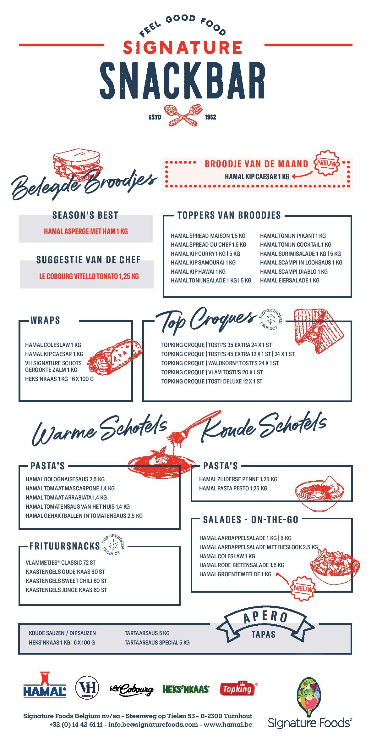 Signature Foods snackkaart